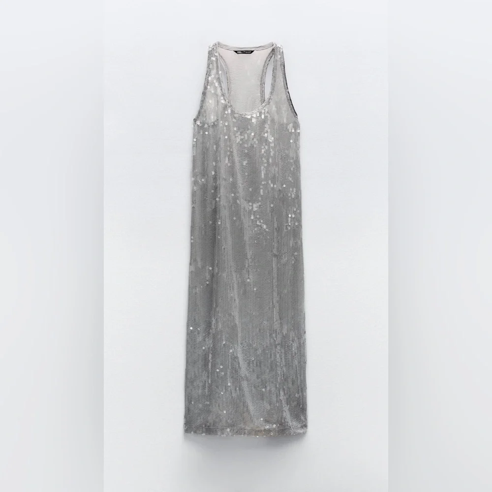 NWT ZARA SEQUIN DRESS - Picture 8 of 11